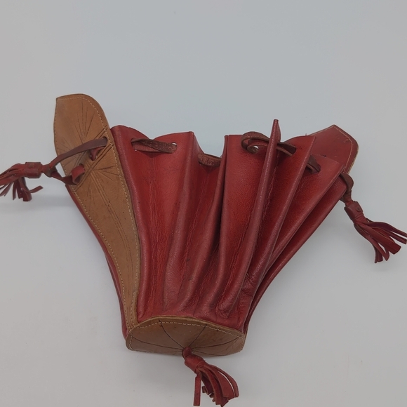 Vintage Taureg Expandable Bag Purse Wallet Embroidery Detail Made In  Lybia - Picture 7 of 9